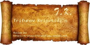 Trifunov Krisztián névjegykártya